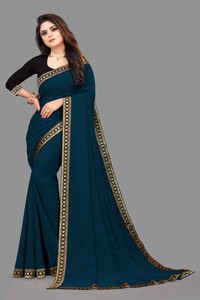 Plain georgette sales sarees online flipkart