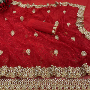 Buy KanjiQueen Embroidered Bollywood Net Red White Sarees Online Best Price In India Flipkart