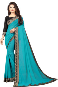 Plain georgette sarees online flipkart outlet