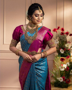 Buy Zarrafashion Self Design Banarasi Art Silk Blue Sarees Online Best Price In India Flipkart