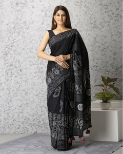 Flipkart black saree top