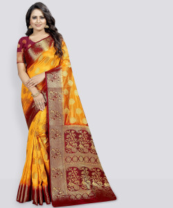 Buy FINE WEAR Self Design Banarasi Cotton Silk Jacquard Multicolor Sarees Online Best Price In India Flipkart