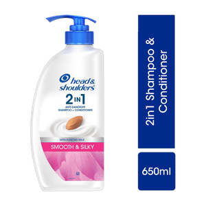 Smooth and Silky 2-in-1 Anti-Dandruff Shampoo + Conditioner for Dry, Frizzy Hair