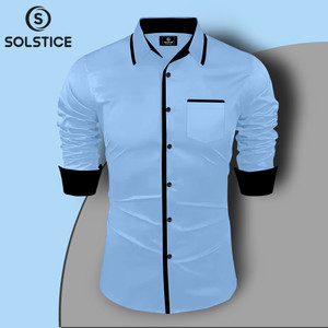 SOLSTICE Men Solid Casual Light Blue Shirt Buy SOLSTICE Men Solid Casual Light Blue Shirt Online at Best Prices in India Flipkart