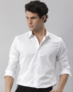 FUBAR Men Solid Formal White Shirt Buy FUBAR Men Solid Formal