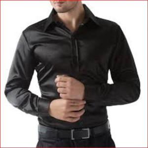 Mens black satin best sale dress shirt