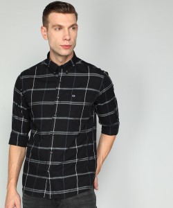 Arrow Sport Men Checkered Formal Black Shirt