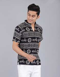 Fab kalakriti Men Printed Casual Black Shirt Buy Fab kalakriti