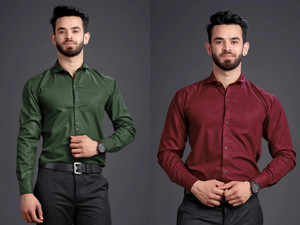 Green pants maroon shirt online