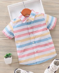 Tiny Brezy Boys Striped Casual Multicolor Shirt