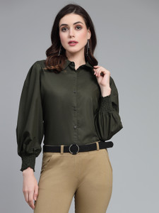 Green formal blouse 2025