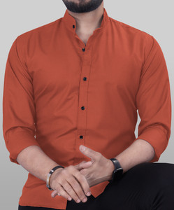 Dark orange color shop shirt