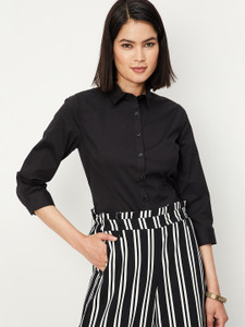 MAX Women Solid Formal Black Shirt Buy MAX Women Solid Formal Black Shirt Online at Best Prices in India Flipkart