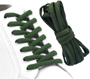 SUPERFAB 8 Pairs Army Green Oval Athletic Shoelace Half Round