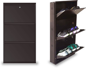 TNT Metal Shoe Cabinet for Home with Doors Lock Wall Mount Metal