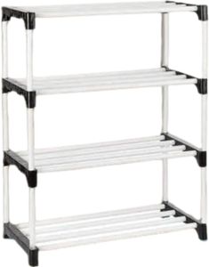 NILUX 4-Layer Adjustable Bookshelf Multipurpose Plastic Storage Rack for Home & Office Plastic Shoe Rack