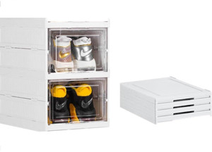 Honch Foldable Shoe Organizer Storage Boxes for Closet Heels Boots Slipperrs with Lids Plastic Shoe Rack Price in India Buy Honch Foldable Shoe Organizer Storage Boxes for Closet Heels Boots Slipperrs...
