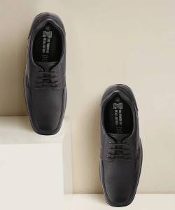 RED CHIEF Genuine Leather Formal Derby Shoes for Men Black RC3499 001 Lace Up For Men