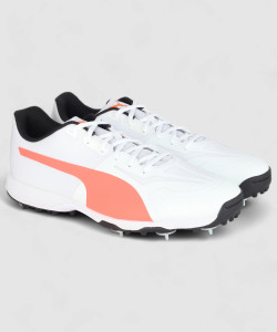 PUMA evoSPEED 360.1 Cricket Spike Cricket Shoes For Men Buy White Fiery Coral Bl Color PUMA evoSPEED 360.1 Cricket Spike Cricket Shoes For Men Online at Best Price Shop Online for Footwears in India F...