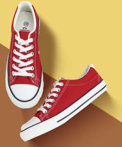 Red canvas boots online
