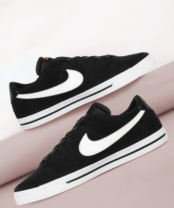 Black suede nike shoes discount