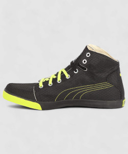 PUMA Drongos DP Men Mid Ankle Sneakers For Men Buy 03 Black Lime Punch Puma Silver Color PUMA Drongos DP Men Mid Ankle Sneakers For Men Online at Best Price