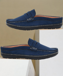 Men s Avenue Men s Blue Half Back Open Loafers For Men s Blue