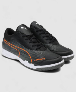 PUMA evoIMPACT 5.3 Badminton Shoes For Men Buy Puma Black Asphalt Shocking Orange Color PUMA evoIMPACT 5.3 Badminton Shoes For Men Online at Best