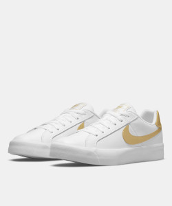 Nike court royale white gold clearance