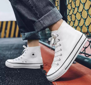 My Walk Women White High Top Casual Sneakers Ankle Length Canvas