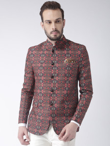 Printed bandhgala blazer clearance