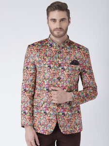 Printed bandhgala blazer sale