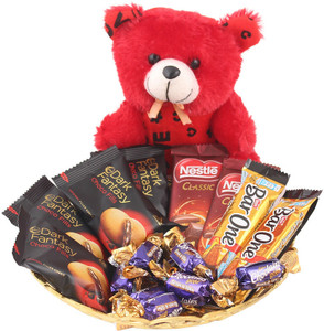 SurpriseForU Creamy Coockies With Cute Teddy Bear Chocolate Gift