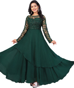 Vfzev Women A line Dark Green Dress Buy Vfzev Women A line Dark Green Dress Online at Best Prices in India Flipkart