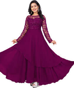 ZUAVI Women A line Purple Dress Buy ZUAVI Women A line Purple Dress Online at Best Prices in India Flipkart