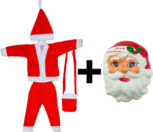 hari ram enterprise FOR 7 YEARS TO 10 YEARS Santa Claus Costume Christmas free MASK Costume 4 Kids Costume Wear Price in India Buy hari ram