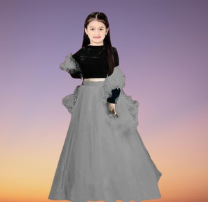 SHREENATHJI Baby Girls Lehenga Choli Ethnic Wear Solid Lehenga