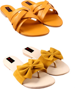 Red Flamingo Women Yellow Flats