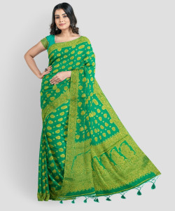 Buy kashisilkpalace Embroidered Banarasi Chiffon Pure Silk Green Sarees Online Best Price In India Flipkart