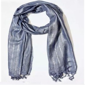 White & Grey Striped Scarf