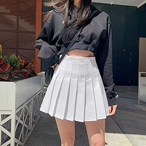 White pleated skirt cheap store