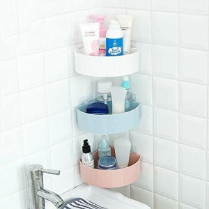 RAJBHUMI Plastic Strong Adhesive Bathroom Self Adhesive Shelves