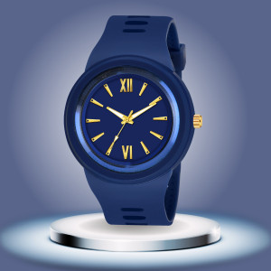 PAPIO Blue Color Plastic Belt Mens Watches Analog Watch For Boys