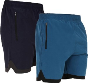 Sportinger Solid Men Dark Blue, Blue Regular Shorts - Buy