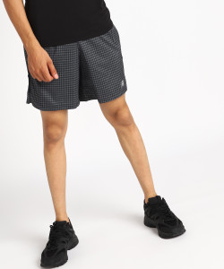 New Balance Geometric Print Men Black Sports Shorts Buy New