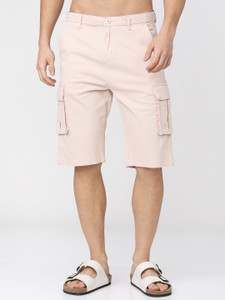 Mens pink top cargo shorts