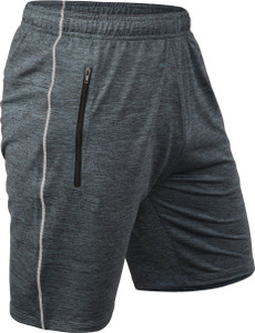 Sportinger Solid Color Block Men Grey Regular Shorts Compression