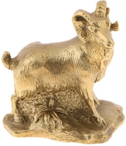 Brass Goat Decoration Chinese Figurines Signs Golden Brass Animal