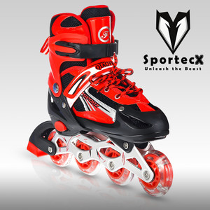 Sportecx Running skating shoes with Dynamic PU Led wheel Adjustable size for UNISEX In line Skates Size 6 9 UK Buy Sportecx Running skating shoes