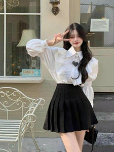 White top black skirt dress hotsell